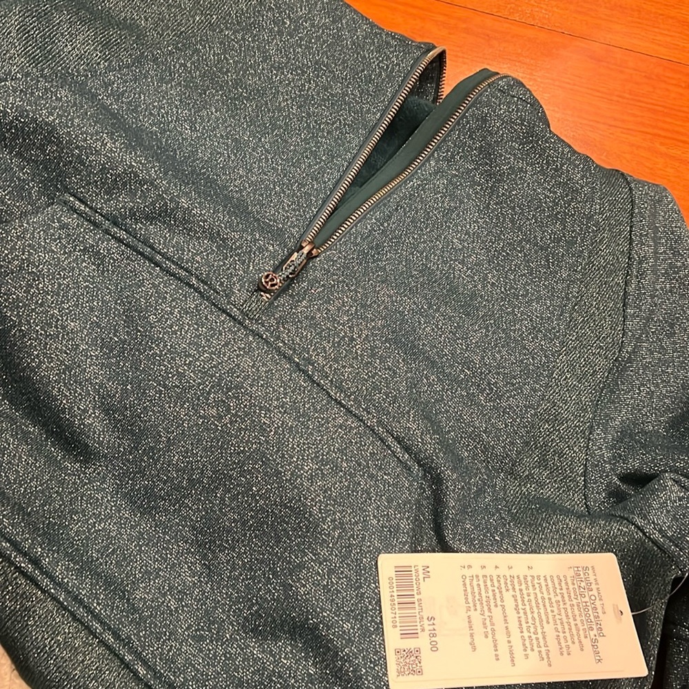 Lululemon Sparkly half zip scuba hoodie